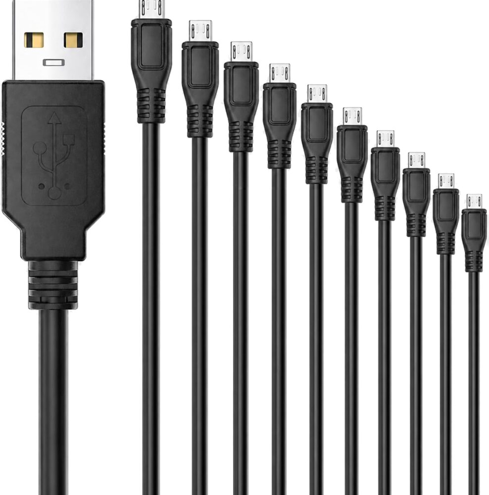 (10 Pack 3.3 ft) Micro USB Cable, USB A to Micro USB Charging Cable with Data Transfer, Pure Copper Core, Charger Cord for Older Android Phones, Tablets, Speakers, Controllers, TV Stick etc