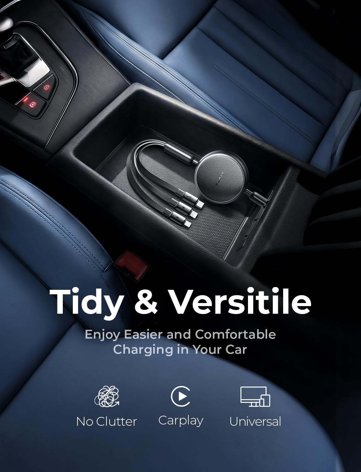 LISEN Multi Charging Cable, Retractable Car Charger for Multiple Devices - Image 4