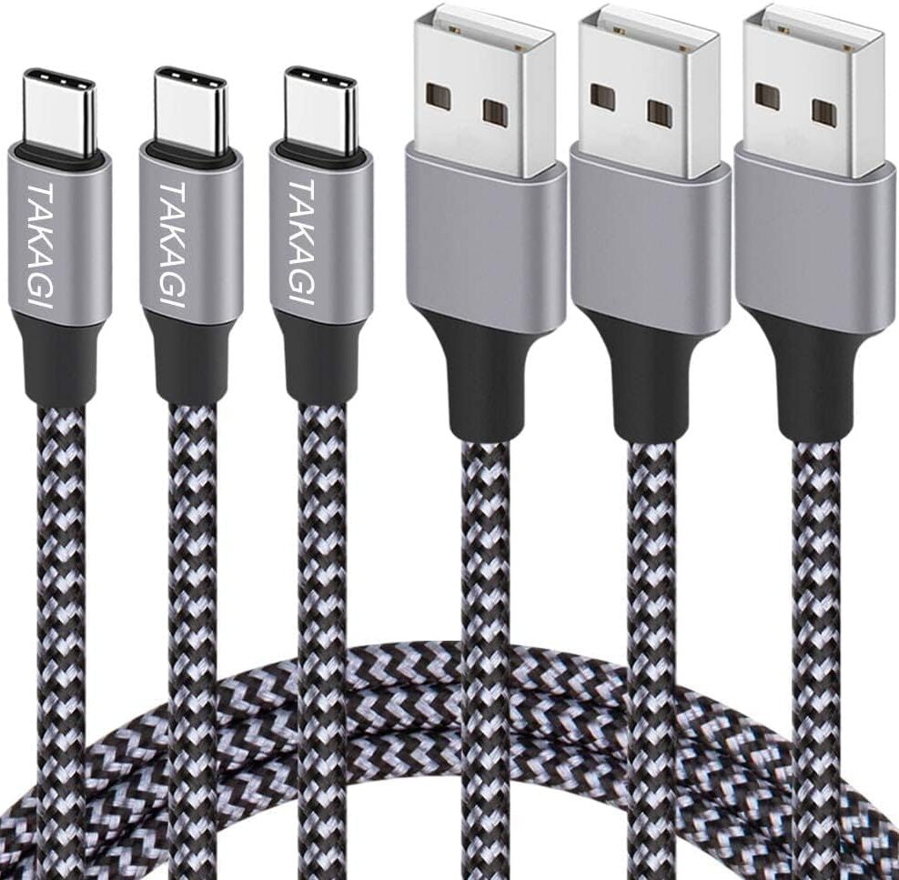 USB C Cable Fast Charging Nylon Braided 3Pack 6ft USB A to Type C Cord